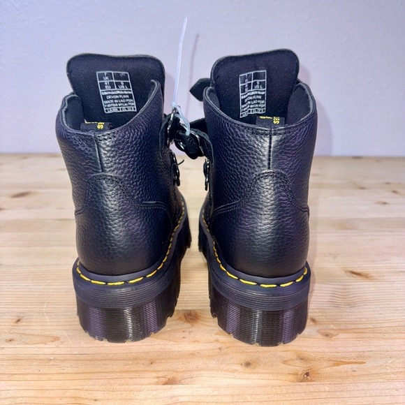 Dr. Martens Devon Heart Platform Boots‎ Black Leather Strap Womens US 9 NWOB - Picture 6 of 8